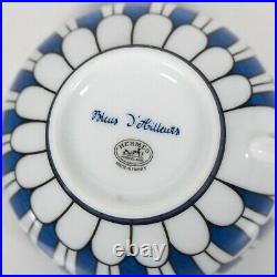 Hermes Bleus D'Ailleurs Tea Cup & Saucer Blue White Ceramic Coffee Plate Set