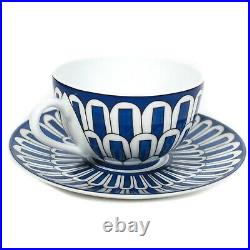 Hermes Bleus D'Ailleurs Tea Cup & Saucer Blue White Ceramic Coffee Plate Set