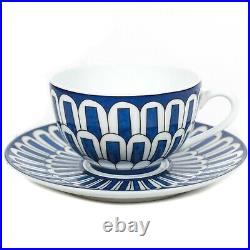 Hermes Bleus D'Ailleurs Tea Cup & Saucer Blue White Ceramic Coffee Plate Set