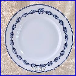 Hermes Paris Dessert Plate CHAINE D'ANCRE BLUE 22cm Porcelain Tableware withBox