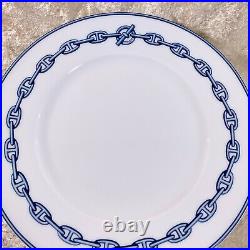 Hermes Paris Dessert Plate CHAINE D'ANCRE BLUE 22cm Porcelain Tableware withBox