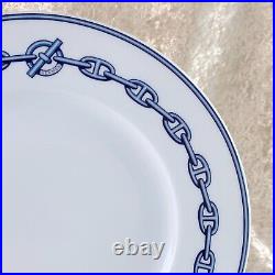 Hermes Paris Dessert Plate CHAINE D'ANCRE BLUE 22cm Porcelain Tableware withBox