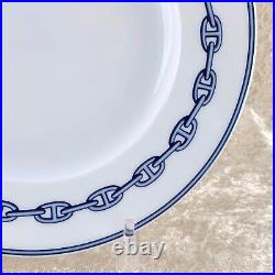 Hermes Paris Dessert Plate CHAINE D'ANCRE BLUE 22cm Porcelain Tableware withBox