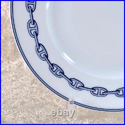 Hermes Paris Dessert Plate CHAINE D'ANCRE BLUE 22cm Porcelain Tableware withBox