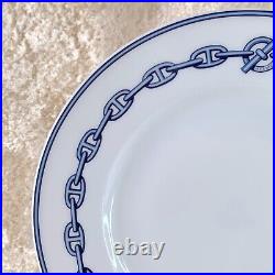Hermes Paris Dessert Plate CHAINE D'ANCRE BLUE 22cm Porcelain Tableware withBox