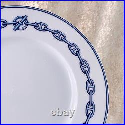 Hermes Paris Dessert Plate CHAINE D'ANCRE BLUE 22cm Porcelain Tableware withBox
