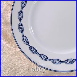 Hermes Paris Dessert Plate CHAINE D'ANCRE BLUE 22cm Porcelain Tableware withBox