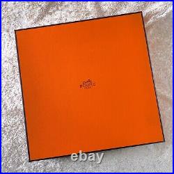 Hermes Paris Dessert Plate Chaine d'Ancre Blue Porcelain Tableware with Case