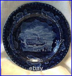 Historical Antique Blue & White Staffordshire Union Line Plate 1825 HTF