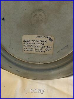 Historical Antique Blue & White Staffordshire Union Line Plate 1825 HTF