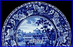 Historical Staffordshire Dark Blue Transferware Boston Hospital Plate Antique