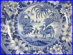 Htf 1837 Dromedary Camel 9 Blue & White Transfer Ware Plate Pountney & Goldney