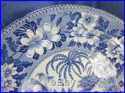 Htf 1837 Dromedary Camel 9 Blue & White Transfer Ware Plate Pountney & Goldney