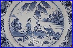 Huge 18th Chinese Blue & White Porcelain Charger 47cm Kangxi Yongzheng Qianlong