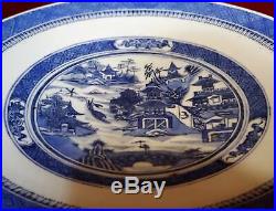 Huge Antique Chinese Export Nanking Blue White Porcelain Charger Plate 19th c