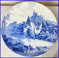 Huge Blue And White Delft Style Hand Painted Wall Charger Plaque