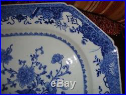 Huge antique chinese porcelain blue white charger platter plate dish qianlong