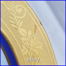 Hutschenreuther LHS 4 Dinner Plates Cobalt Heavy Gold Encrusted Rim Selb Bavaria