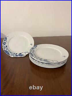 IKEA Promenad Dinner Plates Set of 6 White & Blue Discontinued Design