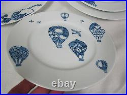 Ikea Promenad Plates Bowls Hot Air Balloons White Blue 11 Pcs #21464