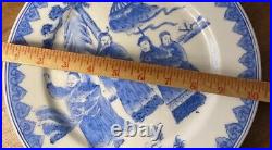 Imperial Chinese Porcelain Blue White Plate Guangxu Mark Period 19th Immortal