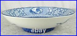 Important SIGNED Antique Japanese Blue White Scene Porcelain Imari CHARGER Plate