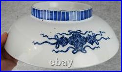 Important SIGNED Antique Japanese Blue White Scene Porcelain Imari CHARGER Plate