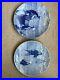 Israels Pair Of Blue & White Chargers Decorative Plates Signed