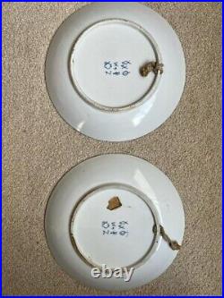 Israels Pair Of Blue & White Chargers Decorative Plates Signed