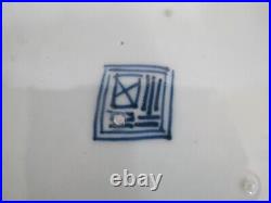 JAPANESE Blue & White Arita Porcelain SUMO Wrestler 16 1/2 CHARGER Plate