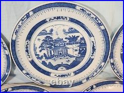 JINGDEZHEN Vintage Canton-Style Blue & White Dinner Plates, Set of 5 NICE