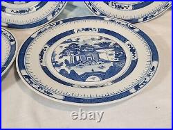 JINGDEZHEN Vintage Canton-Style Blue & White Dinner Plates, Set of 5 NICE