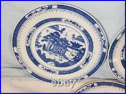 JINGDEZHEN Vintage Canton-Style Blue & White Dinner Plates, Set of 5 NICE
