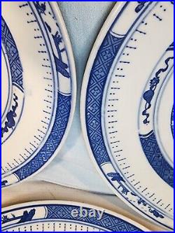 JINGDEZHEN Vintage Canton-Style Blue & White Dinner Plates, Set of 5 NICE