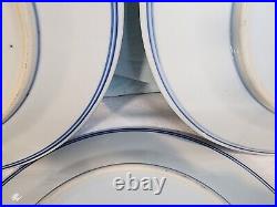 JINGDEZHEN Vintage Canton-Style Blue & White Dinner Plates, Set of 5 NICE