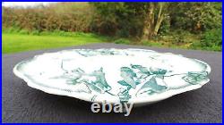 J Vieillard Bordeaux Oyster Plate Footed French Faience 1835-1844 Blue White