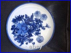 Japanese 19th c Blue & White Plate with Script and Mark to underside