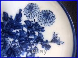 Japanese 19th c Blue & White Plate with Script and Mark to underside