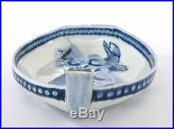 Japanese Blue & White Imari Arita Porcelain Koi Fish Boat Plate Tray Platter