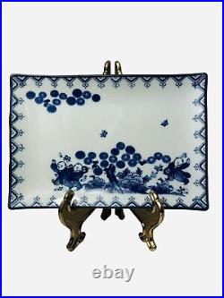 Japanese Blue & White Porcelain Nabeshima Karako Long Plates Sushi 8.5 Lot of 5