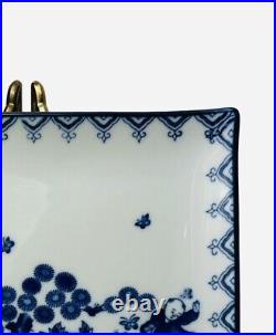 Japanese Blue & White Porcelain Nabeshima Karako Long Plates Sushi 8.5 Lot of 5
