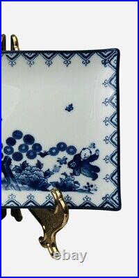 Japanese Blue & White Porcelain Nabeshima Karako Long Plates Sushi 8.5 Lot of 5