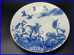 Japanese Blue and White Porcelain Large Charger Meiji Period