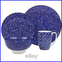 Japanese Dinner Set 32Pc Porcelain Crockery Plate Dessert Bowl Mug Blue White