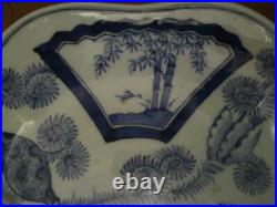 Japanese Edo Arita blue and white Sometsuke Kenryu-nen-sei Porcelain Plate