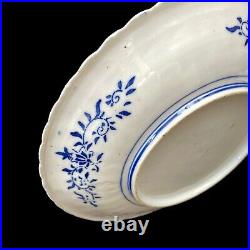 Japanese Meiji Period Antique Blue & White Stencil Ware Porcelain Plate c1880