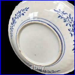 Japanese Meiji Period Antique Blue & White Stencil Ware Porcelain Plate c1880