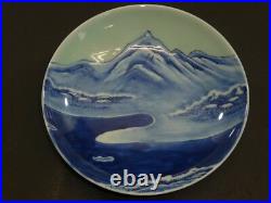 Japanese Mt. FUJI Blue & White NABESHIMA PLATE EDO 7.1 × 1.6 940g