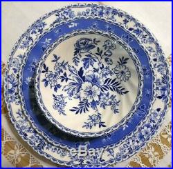 Johnson Brothers Devon Cottage 12pc Blue & White Dinner & Salad Plates & Bowls