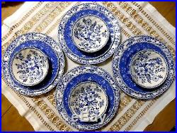 Johnson Brothers Devon Cottage 12pc Blue & White Dinner & Salad Plates & Bowls